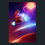 Astronaut Biker Poster - Shooting for Moon Pop Art<br><div class="desc">Vintage SiFi trifft Rebellengeist in diesem kosmischen Biker Poster! 3 retro color schemas (wählen Sie 60er/80er/neon) Customizable license plate (add your name) Premium sclossy paper (color farbig!) Multiple size (12x18", 24x36" und mehr) Perfect For: ・ Man coves 🏍️ ・ NASA-Nerds 🚀 ・ Geschenk für 🎁 galaktische Devise für futuristische Fahrer...</div>
