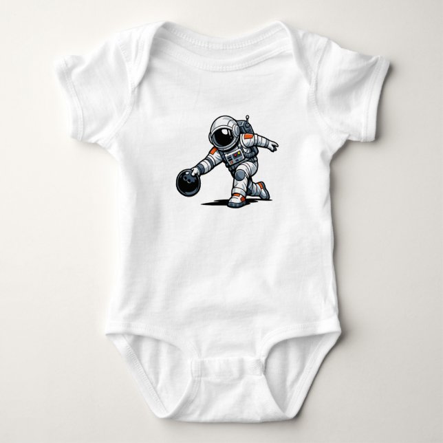 Astronaut Bowling Baby Strampler (Vorderseite)