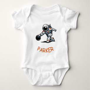 Astronaut Bowling Baby Strampler