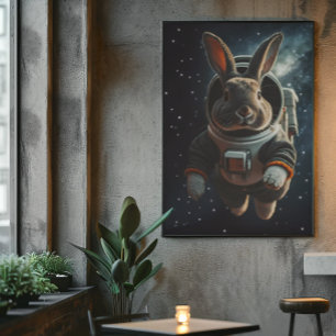 Astronaut Bunny Weltraum-Kinderzimmerposter  Poster