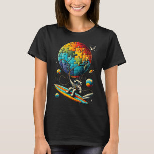 Astronaut Bylloon Autistic Awareness Space Autisti T-Shirt