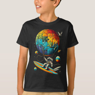 Astronaut Bylloon Autistic Awareness Space Autisti T-Shirt