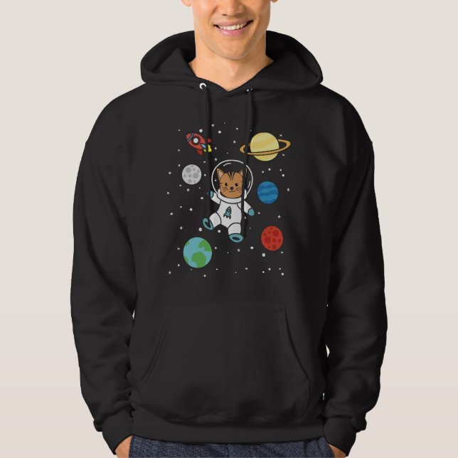Astronaut Cat Planet Earth Mars Space Hoodie (Vorderseite)