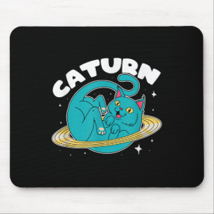 Astronaut Cat Planet Saturn Caturn Astronomie Love Mousepad