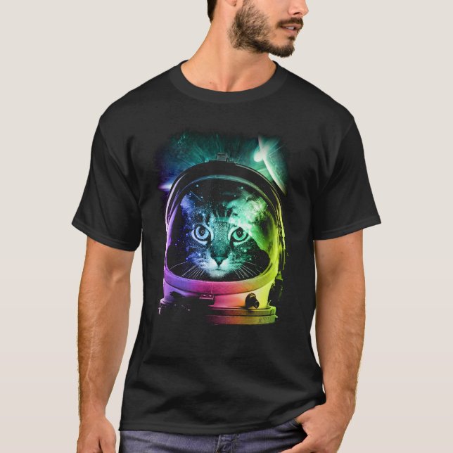 Astronaut cat v2 T-Shirt (Vorderseite)
