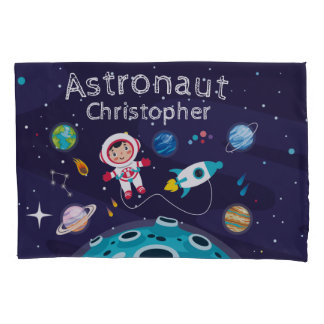 Astronaut child on the moon monogrammed name Thro Kissenbezug