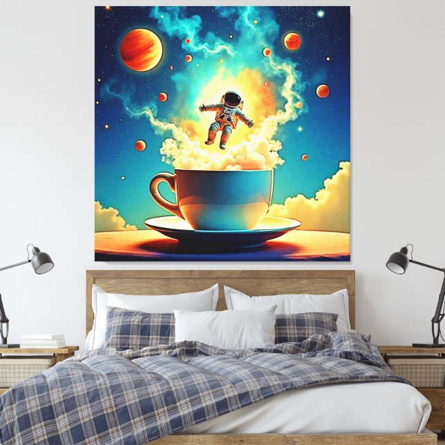 Astronaut Coffee Dream Leinwanddruck (Insitu (Schlafzimmer))