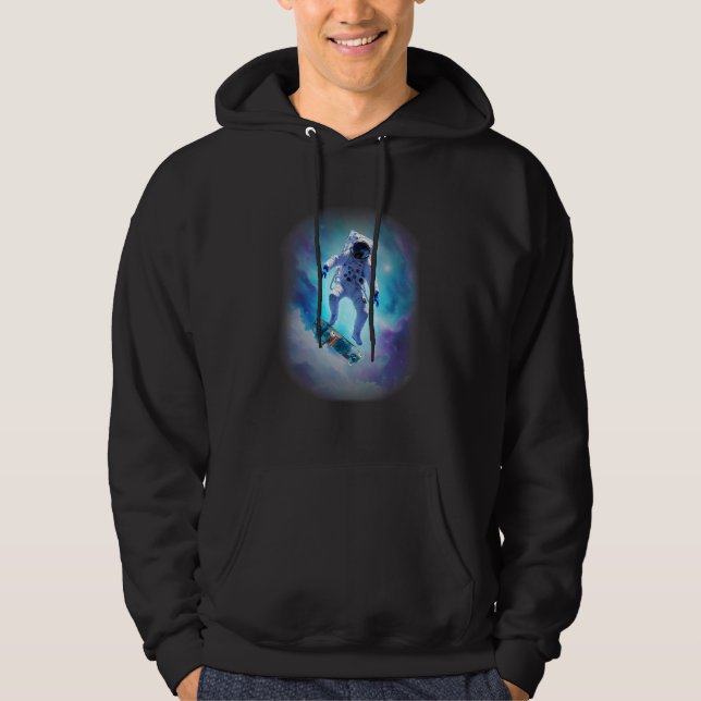 Astronaut Cosmic Kickflip Skateboard 1 Hoodie (Vorderseite)
