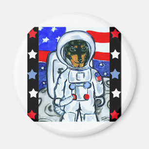 Astronaut-Dackel Magnet