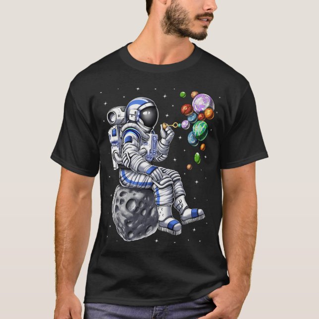 Astronaut der Blasen bläst T-Shirt (Vorderseite)