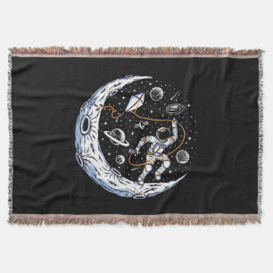 Astronaut, der einen Drachen auf dem Mond fliegt Decke
