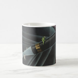 Astronaut der Vintagen Science Fiction auf einer R Kaffeetasse