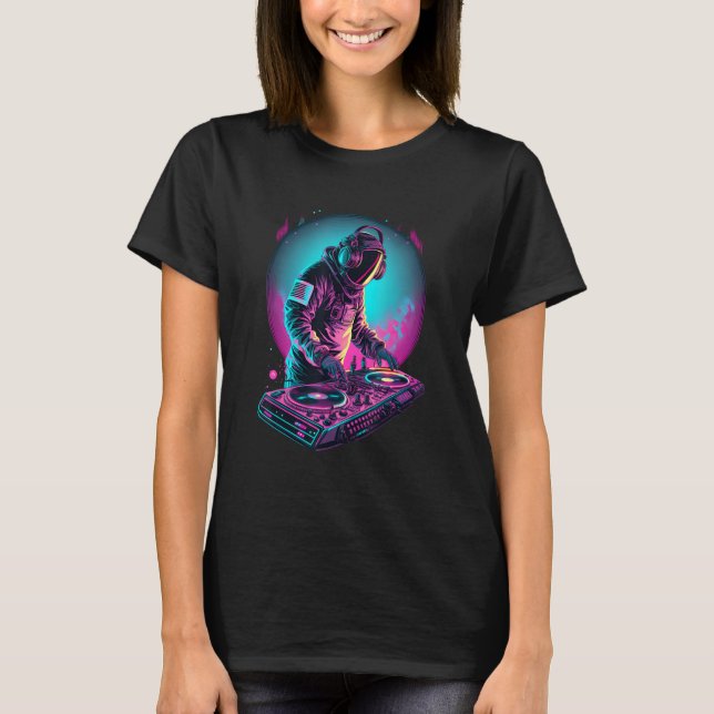 Astronaut DJ DJing in Space EDM cool Graphic T-Shirt (Vorderseite)
