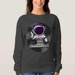 Astronaut DJ Niedlich Space Music Design Sweatshirt