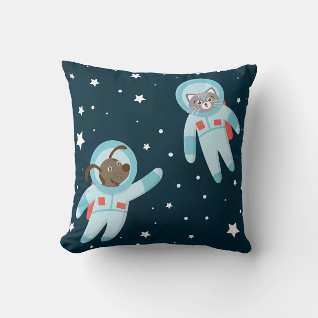 Astronaut Dog & Cat  Kissen (Vorderseite)