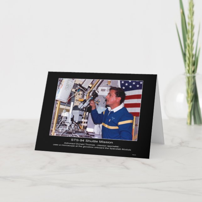 Astronaut Donald Thomas an Bord des Spacelab Modu Karte (Vorderseite)