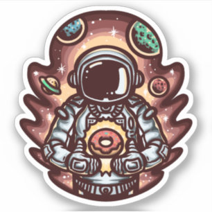 Astronaut Donnut Aufkleber