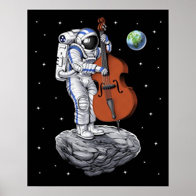 Astronaut Double Bass Player Poster (Vorne)