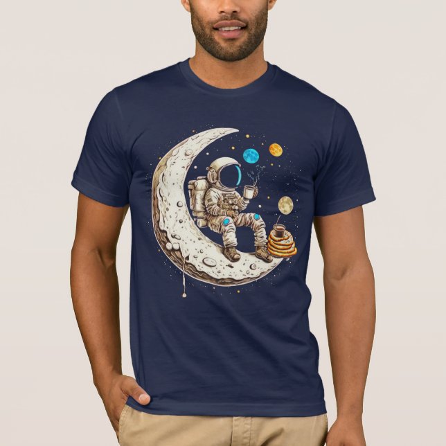 Astronaut Drink Coffee T - Shirt (Vorderseite)