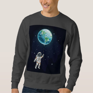 Astronaut Earth Balloon Grafischer T - Shirt
