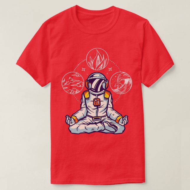 Astronaut Elemental Space Meditation I Elements As T-Shirt (Design vorne)
