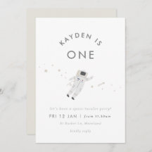 Astronaut Enfants Espace Anniversaire Invitation