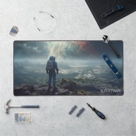 Astronaut entdecken Planets Space Travel Galaxy Schreibtischunterlage
