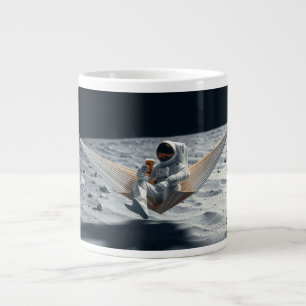 Astronaut entspannt mit Bier auf dem Mond Jumbo-Tasse