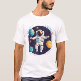 Astronaut erforscht farbiges Sonnensystem T-Shirt