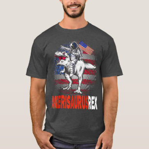 Astronaut fährt einen Dinosaurier Amerikaner 4. Ju T-Shirt