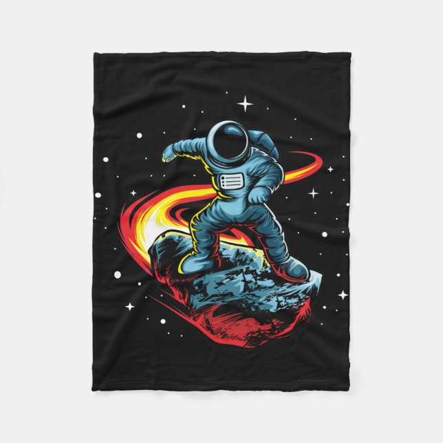 Astronaut fährt einen Meteor Fleecedecke (Vorderseite)