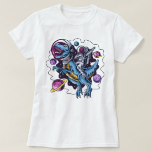 Astronaut fährt einen T-Rex-T - Shirt