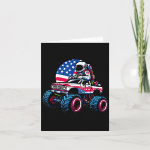 Astronaut fährt Monstertruck 4. Juli Karte