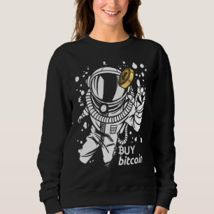 Astronaut Fängt Bitcoin Kaufe Bitcoin Cyberaffe Sweatshirt