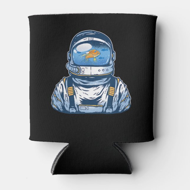 Astronaut Fishbowl Helmet Goldfish Spaceman Anzug Dosenkühler (Vorderseite)