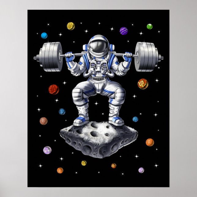 Astronaut-Fitness Poster (Vorne)