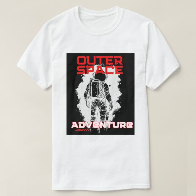Astronaut Floating in Outer Space Design T-Shirt (Design vorne)