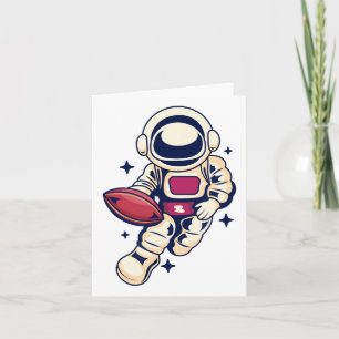Astronaut Football Space Sport Spaß Cooler Fall Karte