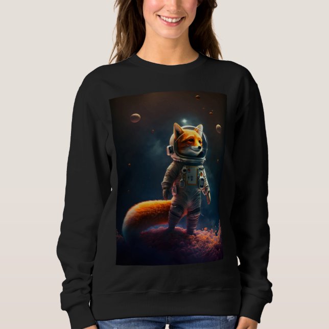 Astronaut Fox In Space Sweatshirt (Vorderseite)