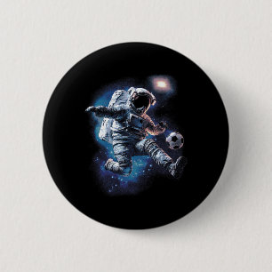 Astronaut Fußball Sportliebhaber Weltraum Wissensc Button