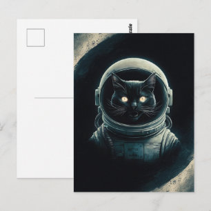 Astronaut Galaxie Planet Weltraum Katze Kätzchen K Postkarte