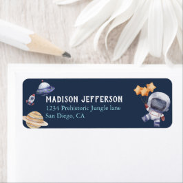 Astronaut Galaxy Blue Baby Dusche Party Adresse