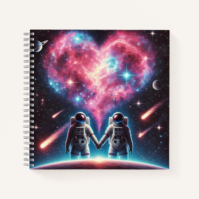 Astronaut Galaxy Spiral Notebook Notizbuch (Vorderseite)