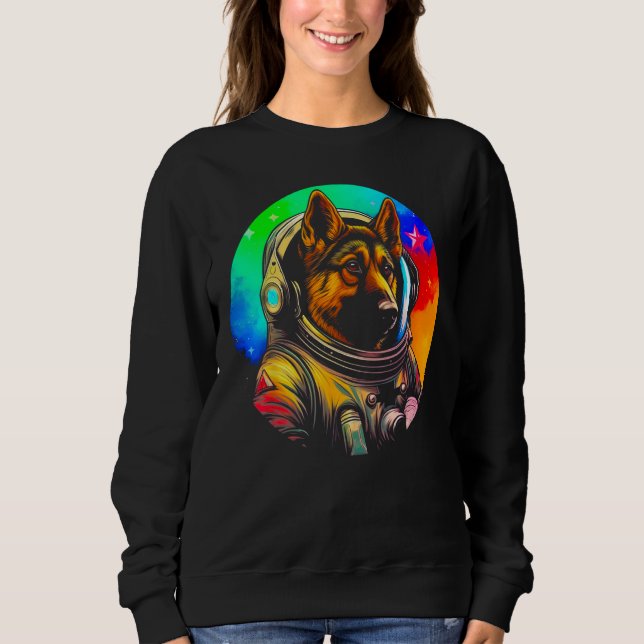 Astronaut German Shepherd Dog Sweatshirt (Vorderseite)