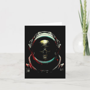Astronaut Ghost Skeleton - Spooky Skull Halloween Karte