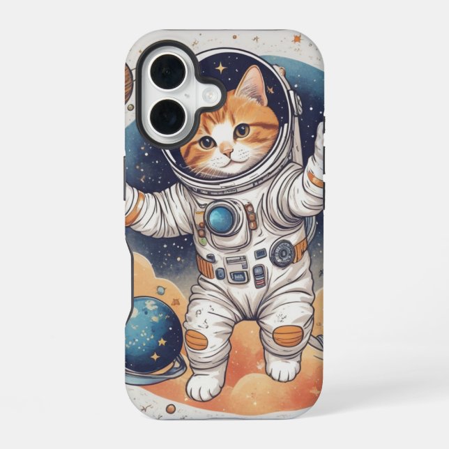 ✨ Astronaut Girl Hoodie iPhone 16 Hülle (Rückseite)