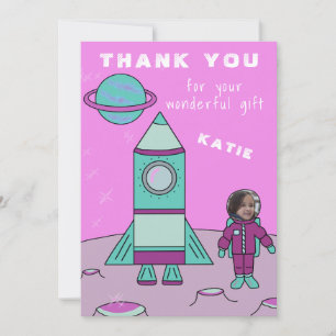 Astronaut Girl on Moon Merci Insérez votre visage