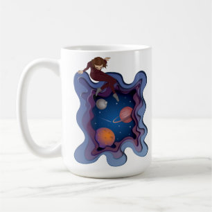Astronaut Girl Space Gazing Kaffeetasse