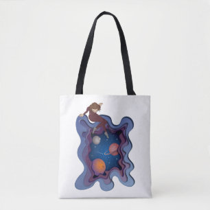 Astronaut Girl Space Gazing Tasche