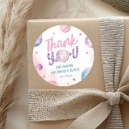 Astronaut Girl's Birthday Danke, dass Sie Stickers